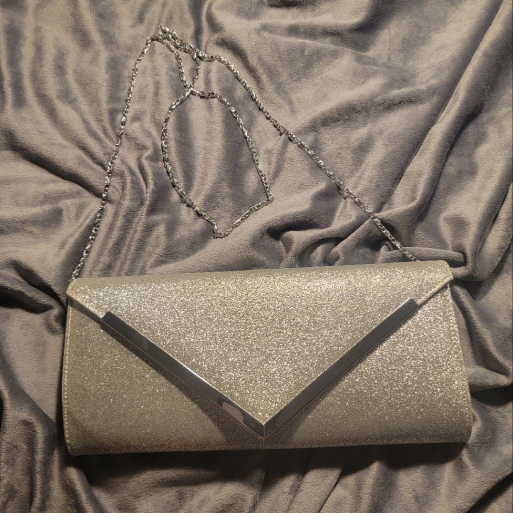 Sparkle Silver Clutch Prom Purse